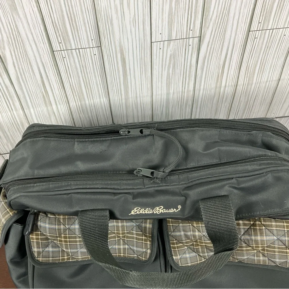 Eddie Bauer Olive Green Mercer Quilted Diaper Bag